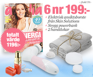 Tidningspremie: 6 nr amelia + 2-pack handdukar + powerbank + skin solution för endast 199:-