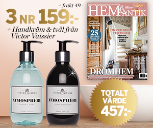 Tidningspremie: 3 nr av Hem & Antik för endast 159 kr + två produkter från Victor Vaissier + frakt 49 kr