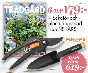6 nr av Allt om Trädgård för endast 179 kr + sekatör och planteringsspade från Fiskars Återbäring