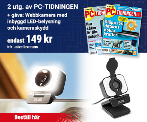 Tidningspremie: 2 nr av PC-tidningen + webbkamera med inbyggd LED-belysning och kamerasky
