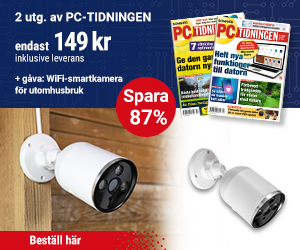 Få 2 nr av PC-tidningen + WiFi-smartkamera för utomhusbruk Återbäring